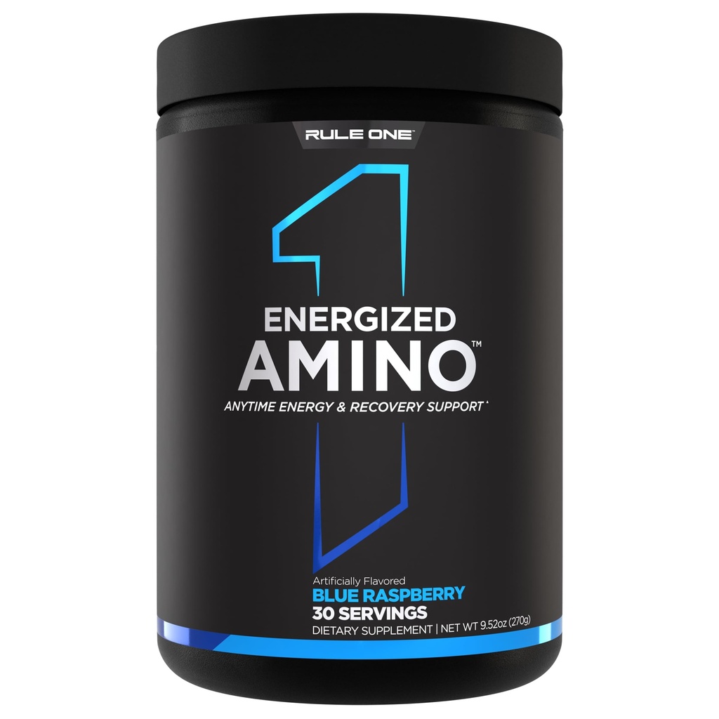 Aturan 1 Protein Energized Amino - Kapanpun Energi dan Pemulihan Dukungan dengan BCAAs, Glutamine, Citruline, Beta Alanine, Caffeine dari Green Coffee dan Tea Leaf Extracts (Blue Raspberry, 30 Pelayan)