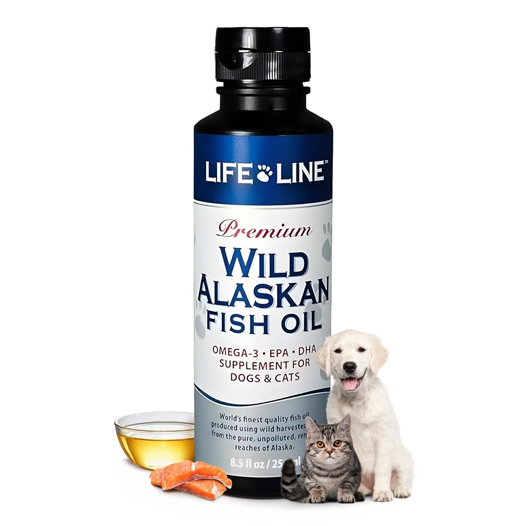 Penambahan Omega- 3 untuk Skin & Coat - Support Otak, Eye & Heart Health in Dogs & Cats, 8.5oz