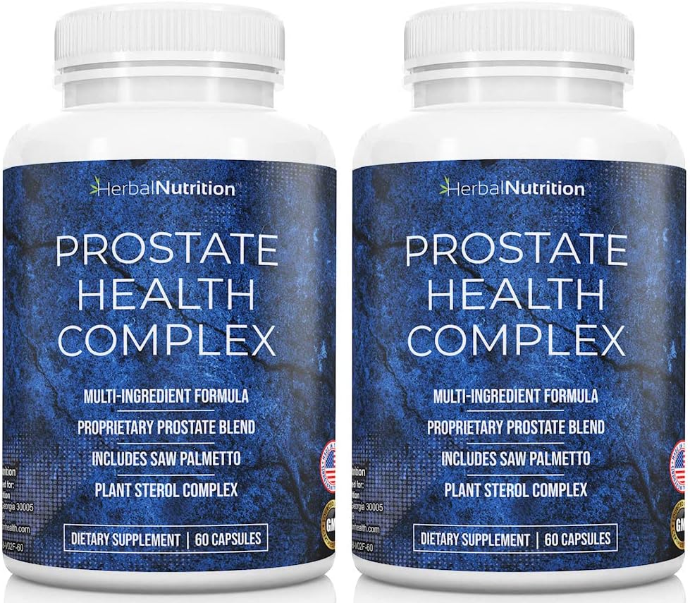Prostate Health Supplement for Men A Complex with Saw Palmetto Multi- Ingredient Formula, 30 Synergistic Vitamin & Herbs to Dukung Prostate and Urinary Tract Health, Two Bottle Pack 40 Day Supply!