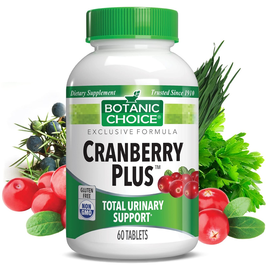 Botanic Choice Cranberry Plus Total Urinary Tract Health for Women and Men with Cranberry Concentract, Uva Ursi, Buchu, Calcium - 60 tablet