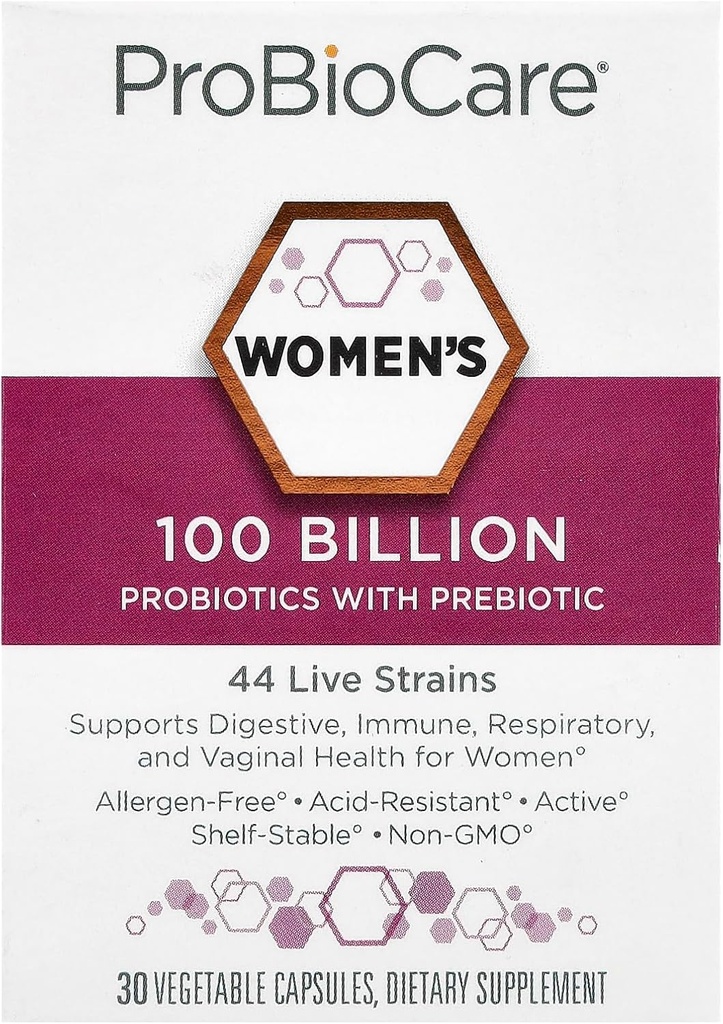 ProBioCareProbiotic untuk Perempuan 100 Miliar CFUs, Support Digetsy, Ammune & Gut Health Promotes Healthy Microbiome Balance & NUtrient Absorpsi (30 Kasules Vegetable)