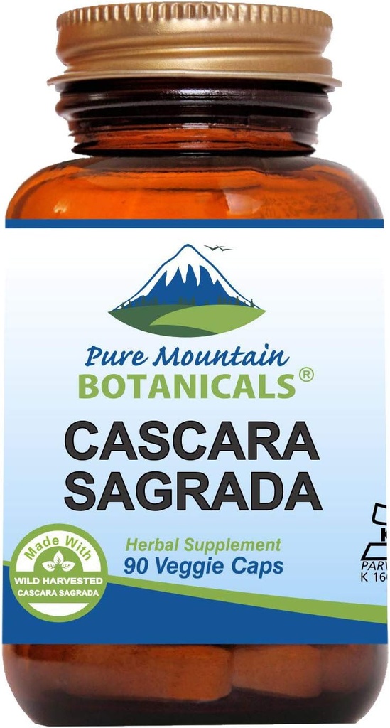 Gunung Botanicals Murni Cascara Sagrada Capsules - Vegan Kosher Caps Sekarang dengan 400mg dari Wild Harvest Cascara Agerda Bark Suplemen