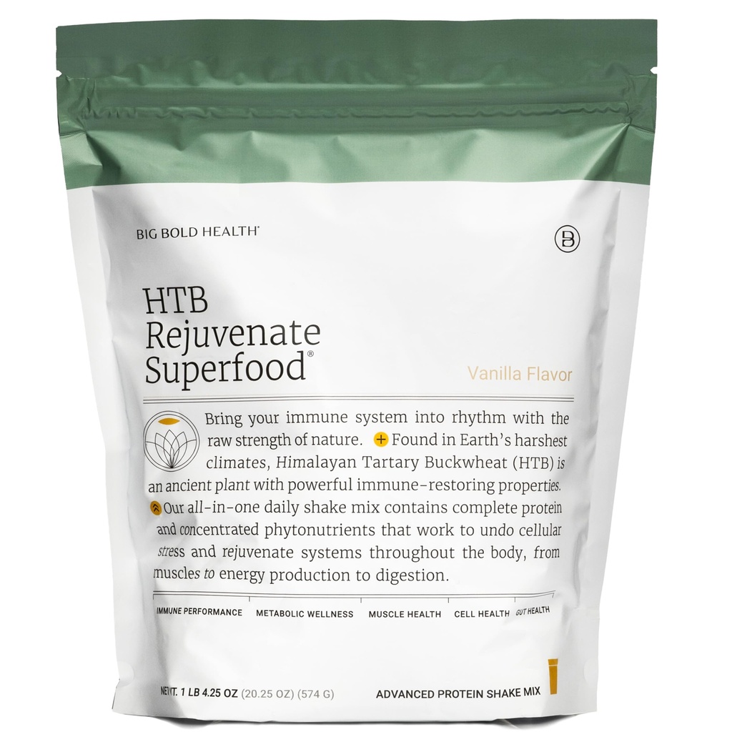 BANG BOLD HEADTH HTB Remereate Superfood Plant - berbasis Protein Powder Singapura Tartary Buckwheat dengan Polyphenol & 17g Protein Gut Dukung & Immune Saldo (Vanilla Flavor)
