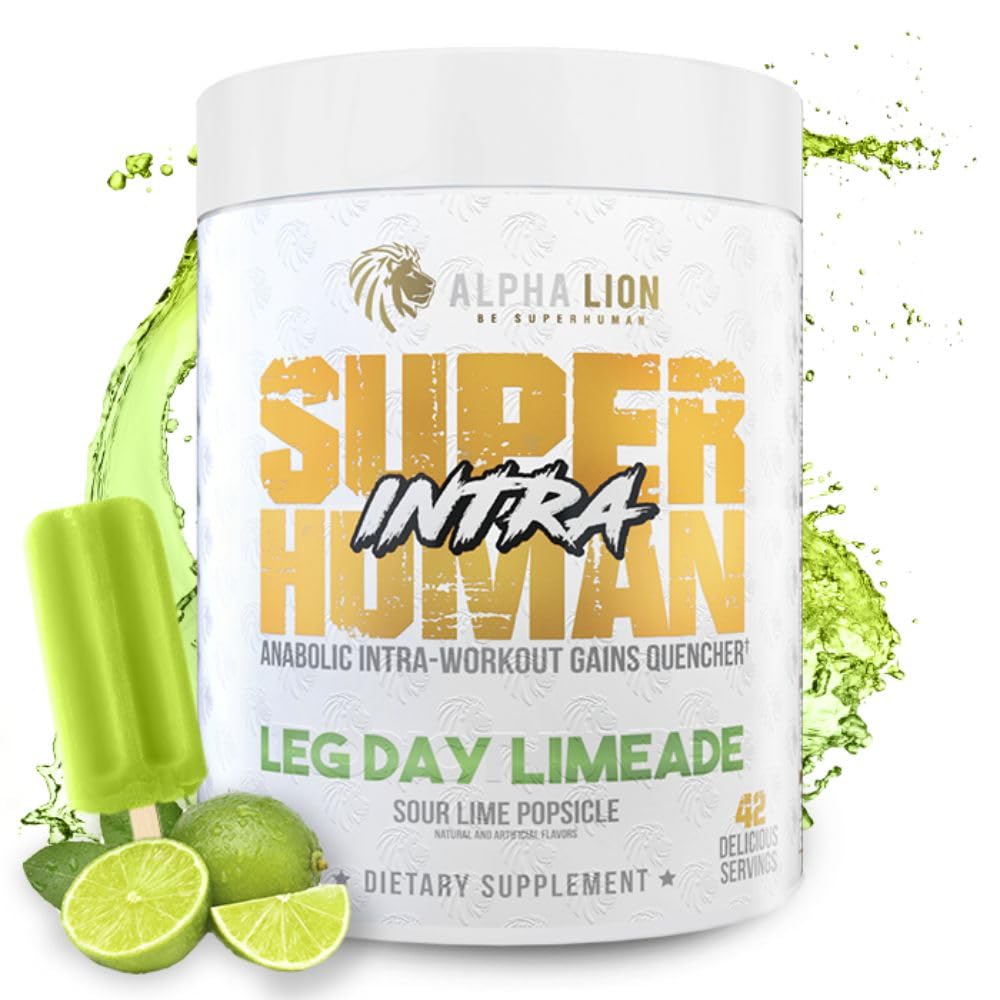 ALPHA LION Superhuman Intra Pawder for Men & Women, Amino Acids Dine, Muscle Recovery Suplemen, BCAA Powder, Electrolites & Hydration Mix (42 Servings, Lime Flavor)