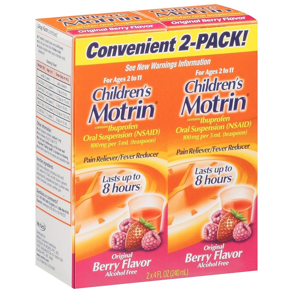 Motrin Child Berry Liq Ukuran 4 Fluid Ounce, Paket 6