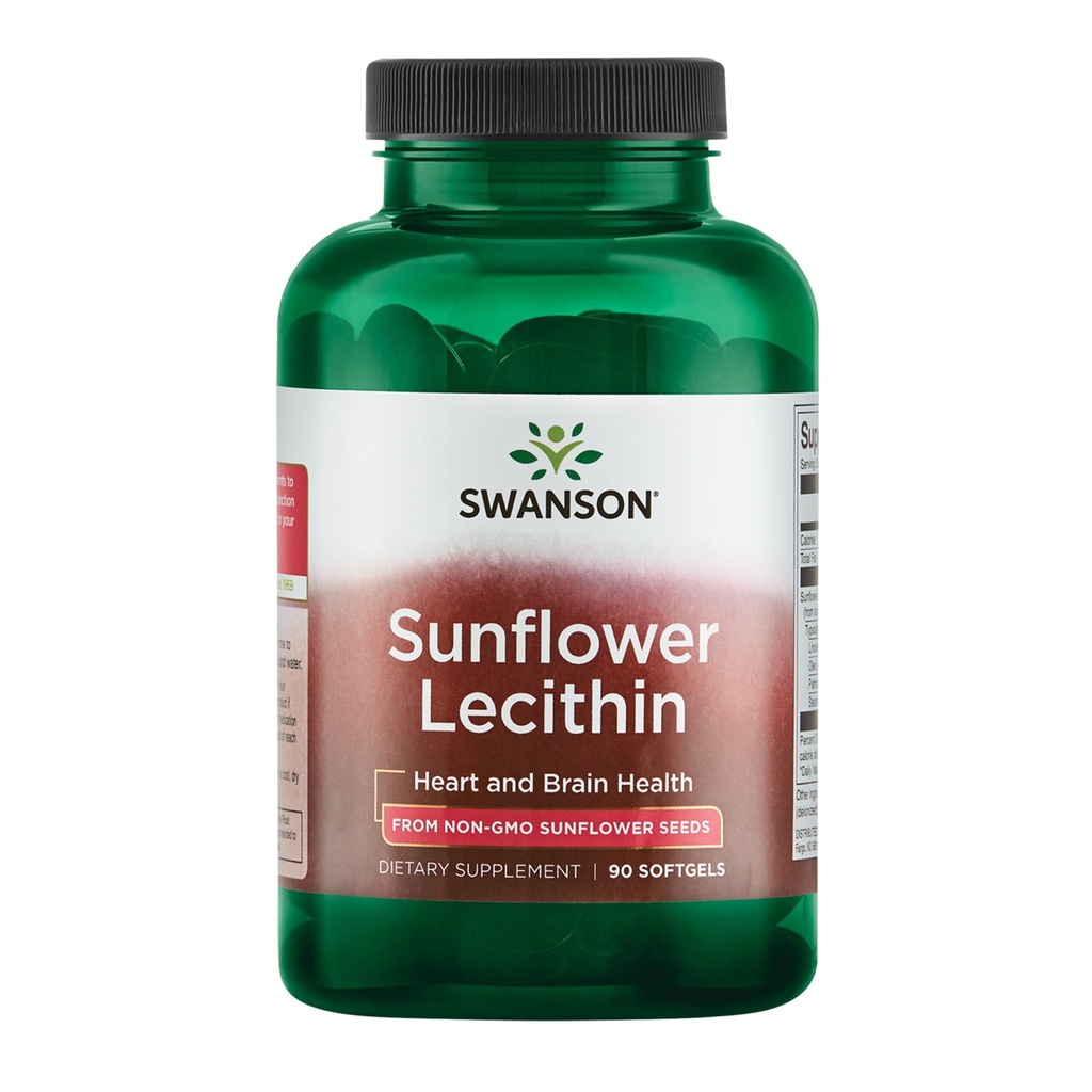 Swanson Sunflower Lesit - Herbal Supplemen Memproyeksikan Fungsi Kesehatan Sehat - Formula Alam Mendukung Kesehatan Hati & Kesehatannya - (90 Softgeel, Masing-masing)