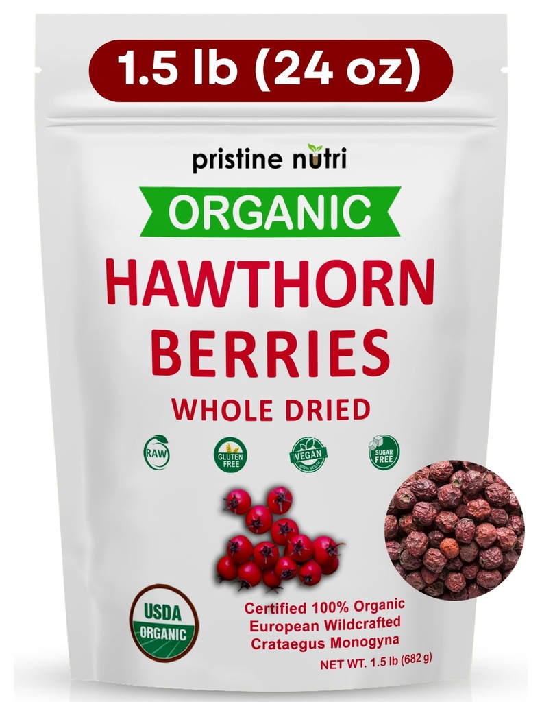 100% organik Hawthorn Berries Kering Bulk 124; Buat Hawthorn Berry Tea 124; Eropa Wildmade Berries 124; Membuat Tea Wellness untuk Dukungan Jantung, Tekanan Darah dan Relief Stress (paket mungkin bervariasi)