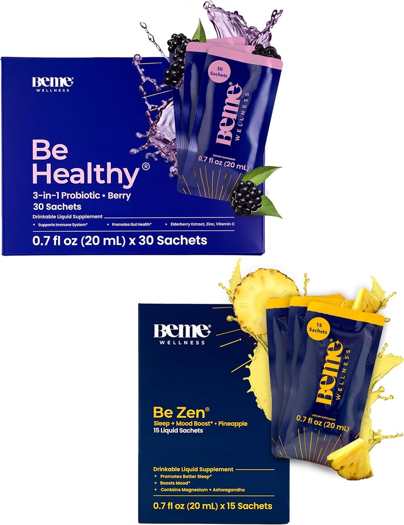 BeMe Beheally & BeZen Bundle - Propoid Propolation & Magnesium Glycinate L- Theanine Suplemen