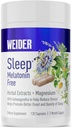 Weider Melonalin Free Sleep Aid Supplement with KSM-66 Ashwagandha, Magnesium, Lavender, Lemon Balm, Chamomile, Valerian dan Passionflower Extracts, Hormone & Drug- Free, Non-Habit Forming, 120ct