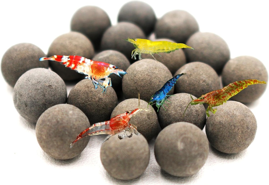 Awesome Industries Betta & Shrimp Tourmaline Mineral Balls Aquarium Water Conditioner Lebih dari 30 Elemen Menimbulkan Kualitas Air, pH Keseimbangan, Kesehatan, Warna & Breeding (20 Pack Reguler)