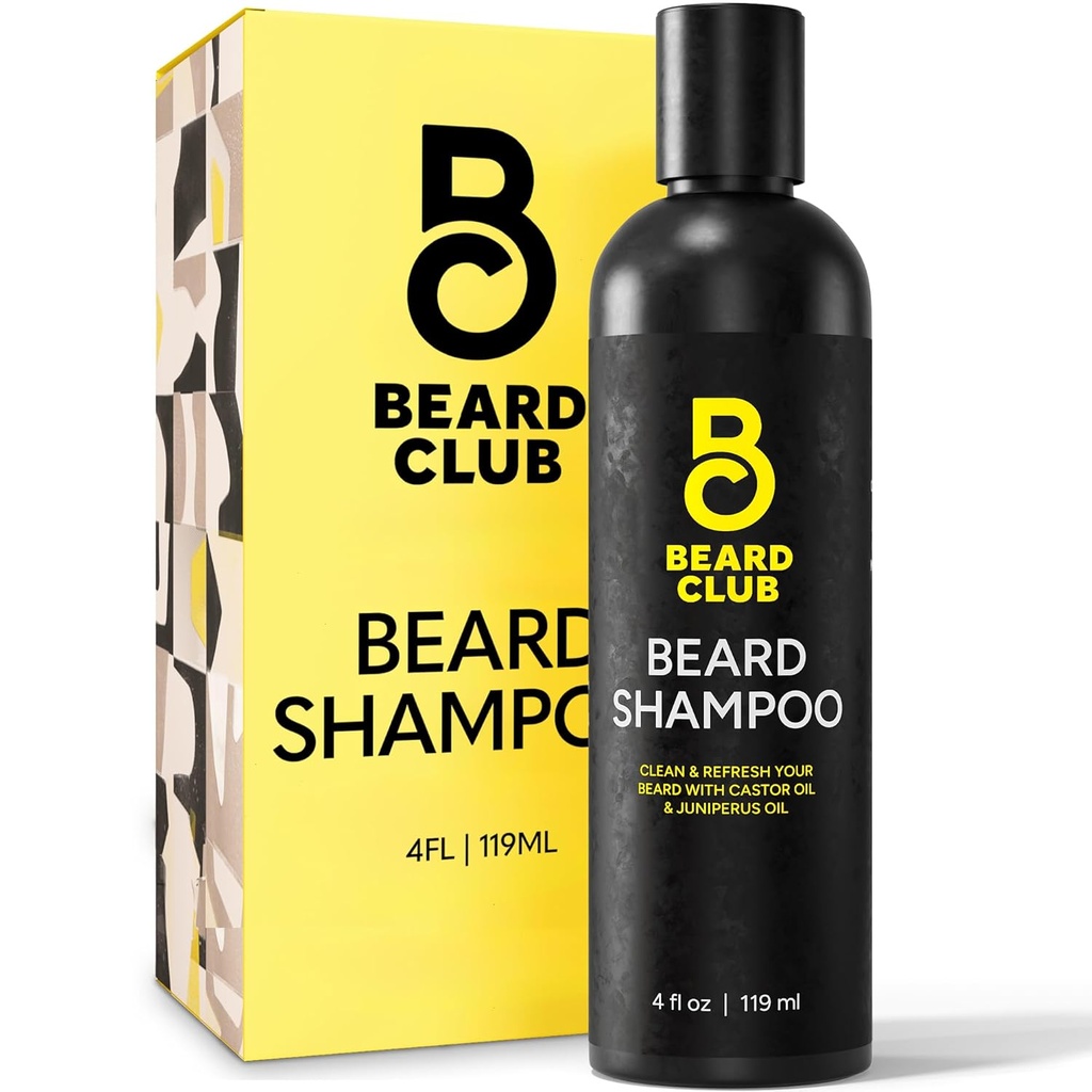 Klub Jenggot Asli Premium Beard Shampoo - Natural & Nnithing Formula untuk Rambut Lembut, Bersih & Sehat - Lembut pada Skin - Sulfate & Paraben Bebas - 4 fl oz