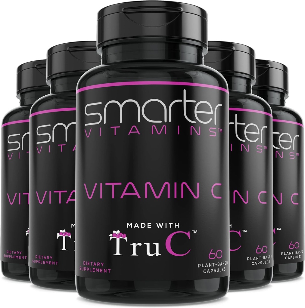 (5 Kemas) Raw Whole Food Vitamin C dari Berries, Premium Antioksidan, Bioflavonoid & Polyphenols, 300 Vegan Capsules