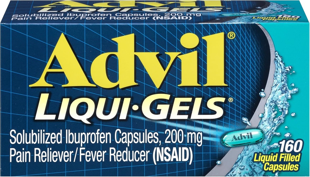 Advil Liqui- Gels Liquid Filed Capsules, 200 mg - 160 ct, Pack of 2