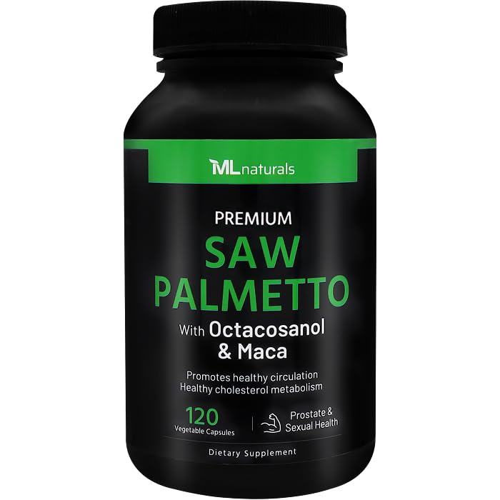 ML Saw Palmetto 1000 mg 120 Vegan Capsules. 3 in 1. Premium Kualitas dengan Octacosanol & Maca. Prostate, Urinary Health, Alami Energizer, NSF- Sertifikasi & cGMP- Compliant