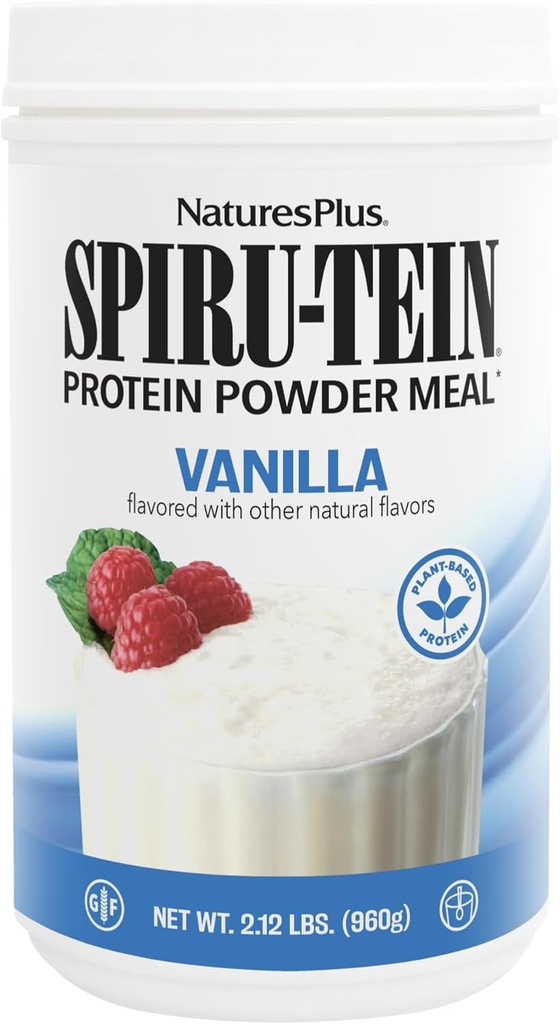 NaturesPlus Spirus-TEIN, Vanilla - 2.12 lbs, Pack of 3 - Spirulina Protein Powder - Vitamin & Mineces for Energy - Vegetarian, Gluten Free - 96 Total Servings