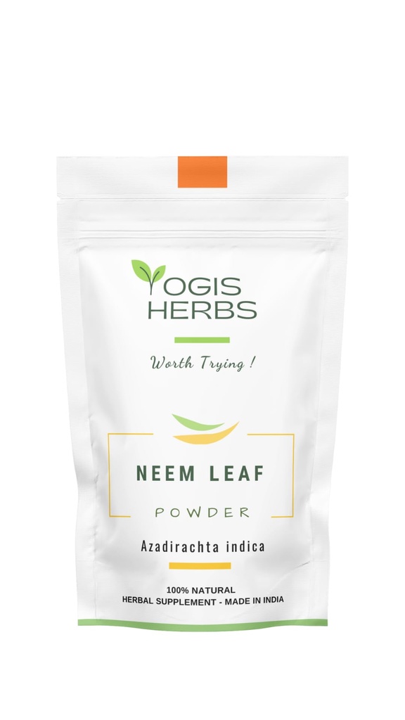 YOGIS HERBS Neem Leaf Powder - Pure Azadirachta Indica untuk Detoksifikasi, Dukungan Imune, dan Bersihkan Skin - 100% Suplemen Serba Alam (1 Lb)
