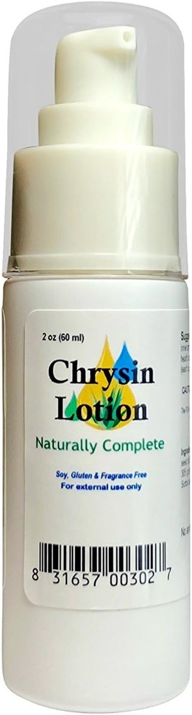 Chrysin - Non- GMO - Unscented - untuk Pria dan Wanita 2 oz. Pompa Botol
