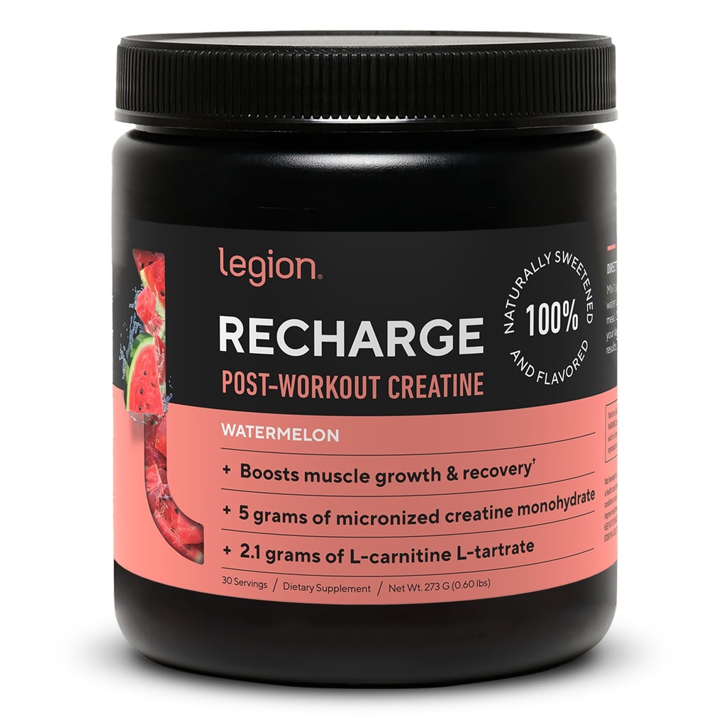 LEGION Isi Ulang Suplemen Kerja Kerja - Semua Pembangun Otot Alam & Pemulihan Minum dengan Monodrate Creatine Monohygate Micronized. Alami Sweetened & Flavored, Safe & Heally (Semangka, 30 Serve)