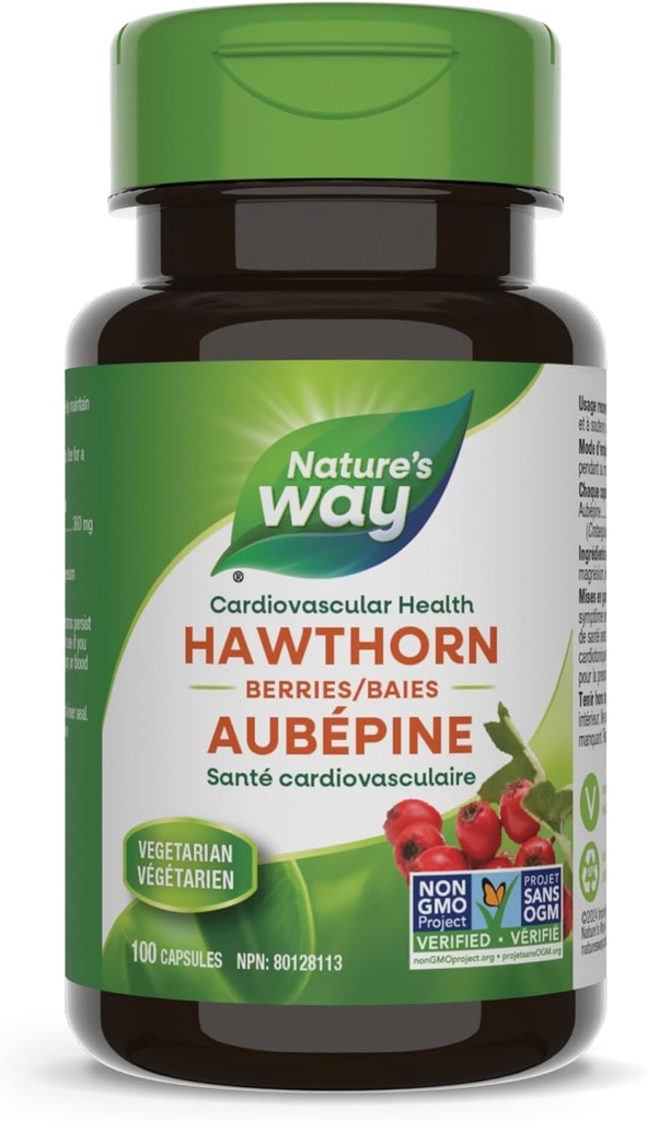 Nature 's Way Hawthorn Berries, Kesehatan Kardiovaskular, 100 Vegetarian Capsules