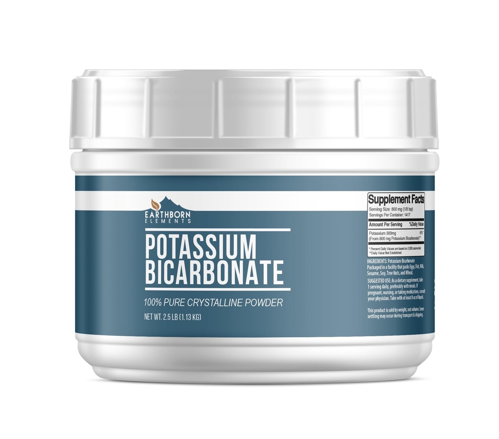 Elemen Bumi Potasium Bikarbonat (2,5 lb), Mess- Free Tub, Pure & Undiluted