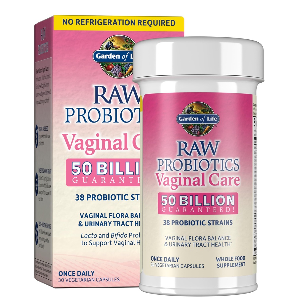 Garden of Life Raw Prograinal Vaginal Care - 50 Milyar CFU - 38 Strain Probiotik - Supports Vaginal & Urinary Tract Health - Shelf Stable - 30 Vegetarian Capsules