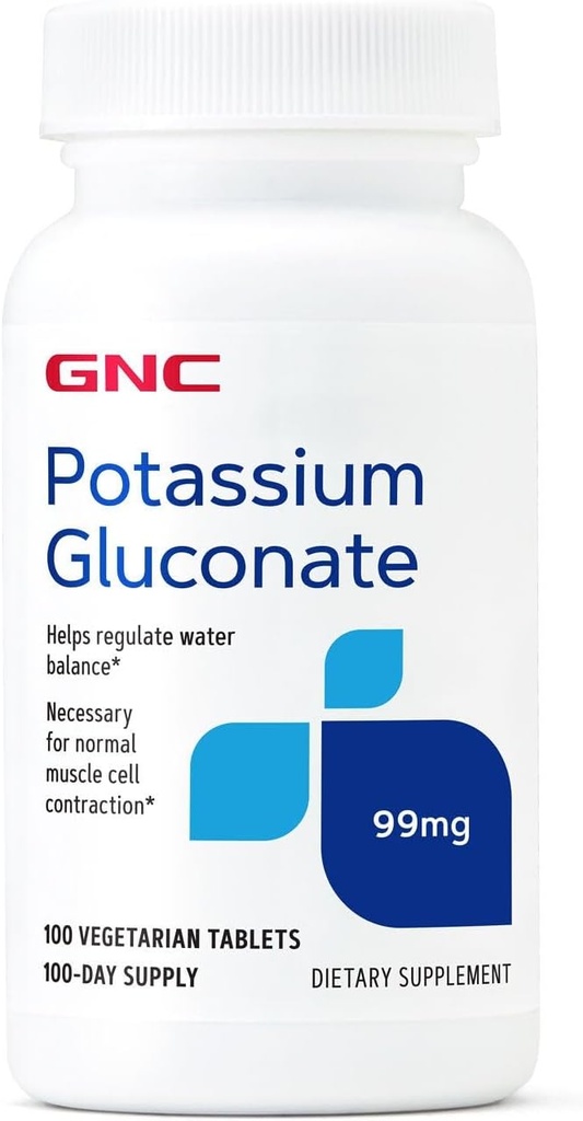 GNC Potasium Gluconate 99mg, 100 Tablet, Menyediakan Fungsi Otot Normal