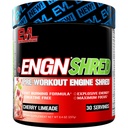 EVL Ultimate Pre Workout Powder - Thermogenic Fat Burner Pretraining Powder Minuman untuk Lasting Energy Focus dan Stamina - ENGN Shred Intense Fat Burning Creatine Free Pretraining Drink - Cherry Limeade