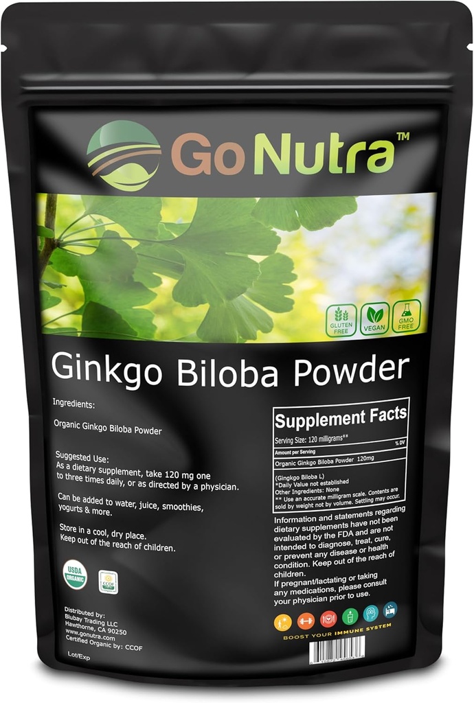 Go Nutra Binkgo Biloba Powder 8 oz.