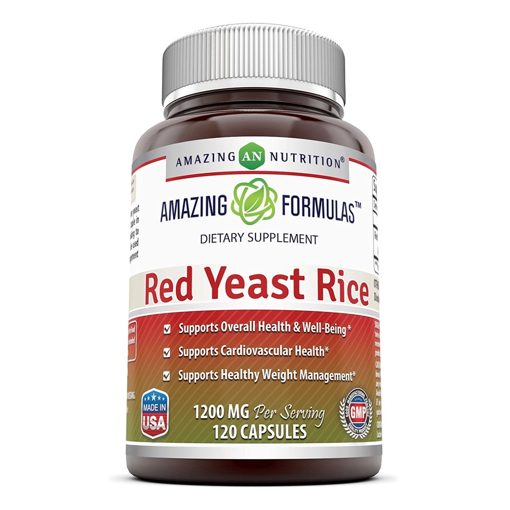 Amazing Formula Rice Merah Yeast 1200 mg Per Serving Capsules Suplemen 12.4; Non-GMO 124; Gluten Free Alag14; Dibuat di USA (1 Pack, 120 Count)