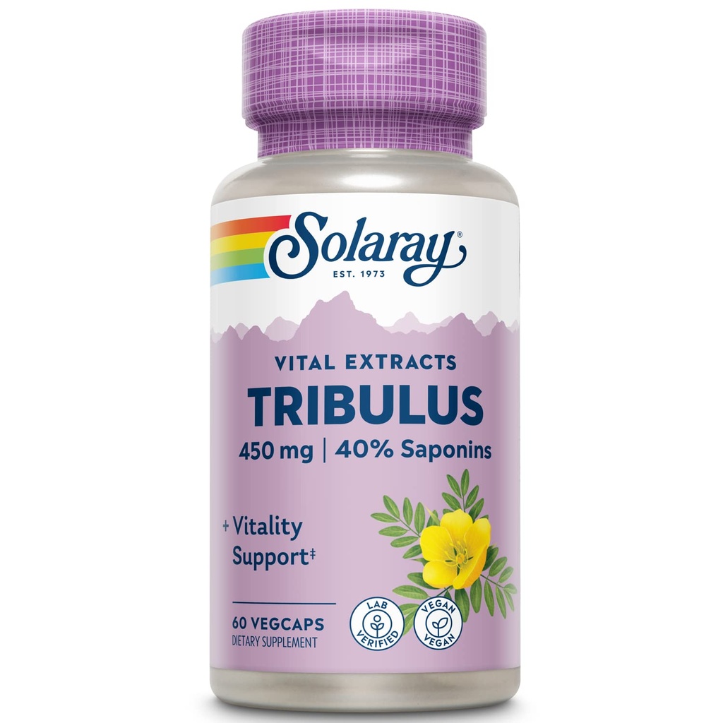SOLARAY Dijamin Potency Tribulus Fruit Extract, Veg Cap (Btles-Plastic) 450mg 12.60ct