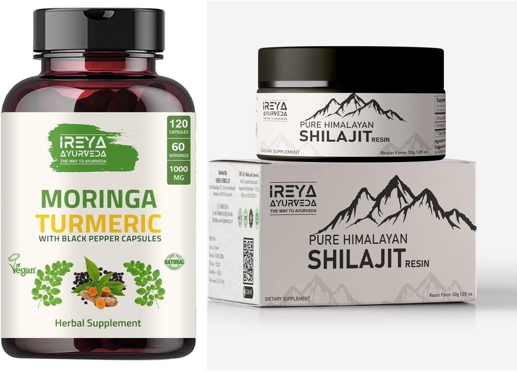 Moringa Turmeric Capsules dan Himalaya Shilajit Capsules