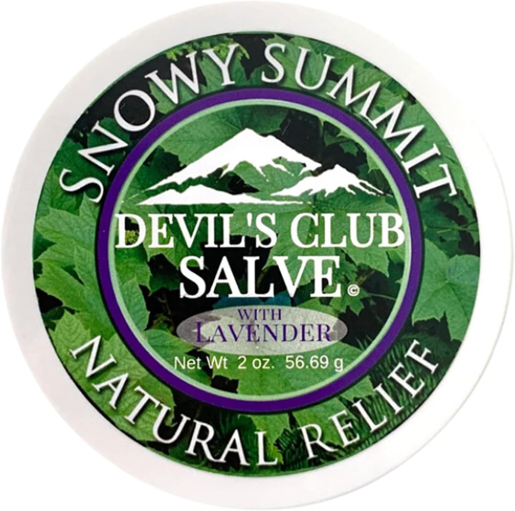 Snowy Summit Alaska Devil Club Lavender Salve - Handmade Skin Care Ochever dengan Lavender - Natural Muscle Gosok dengan Premium, Carefully Sourced Plant Materials - Dibuat di USA - 2 oz