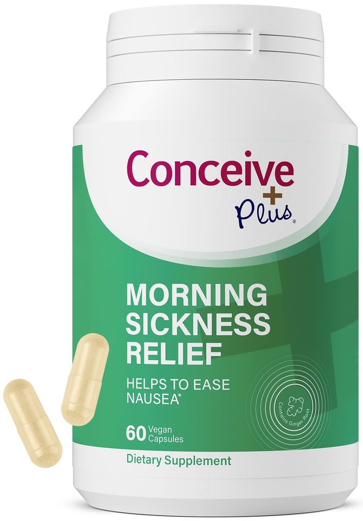 Bantuan dari Nausea, Motion & Stomach Dishibur Selama Pregnancy - Escupting for Expecting Moms - Non-GMO - 60 Vegan Capsules