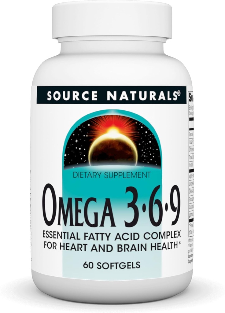 Sumber Omega 3-6-9, Kompleks Acid Gendut untuk Kesehatan Hati dan Otak * - 60 Softgels
