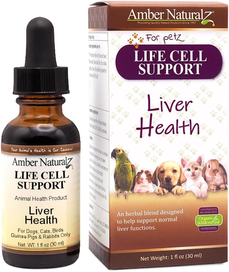 Sel Hidup Amber AmberalZ Dukungan Herbal Tambahan untuk Anjing, Kucing, Burung, Kelinci, dan Guinea Pigs 126; Mendukung Fungsi Hati Normal dan Kesehatan Lymphatic 124; Bantuan Alam untuk Detoksifikasi