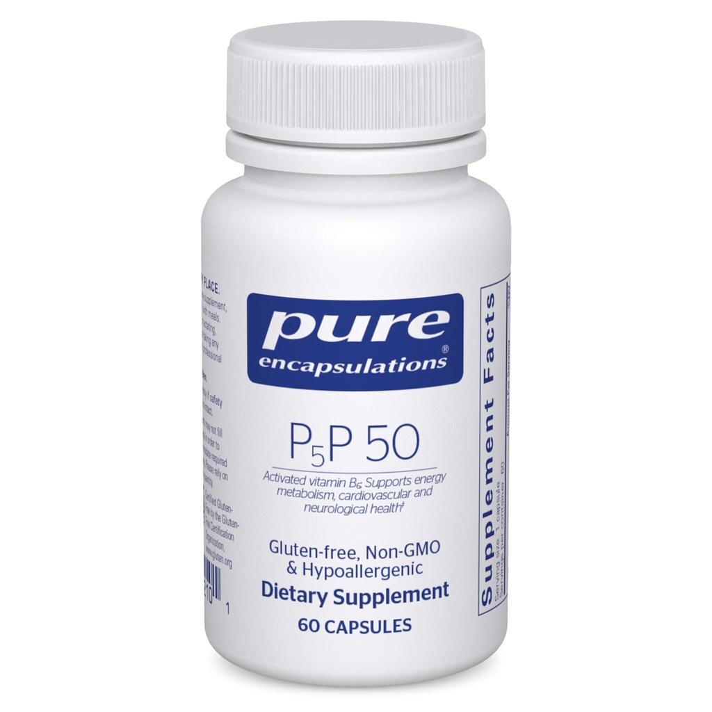 Encapsulasi Murni P5P 50 - Vitamin B6 Aktif - Mendukung Energi Metabolisme & Kesehatan Otak * - Gluten Bebas & Non-GMO - 60 Kapsul