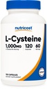 Nutricost L- Cysteine 1000mg, 120 Capsules - Non- GMO, Gluten Free Suplemen, 500mg Per Capsule