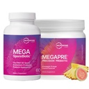 Microbiome Labs MegaSporeBiotic (60 Capsules) + MegaPra (5.5 oz Powder) Probiotic Prebiotic Bundle - Spore- Berdasarkan Probiotic Powder dengan Prebiotic Fiber Powder