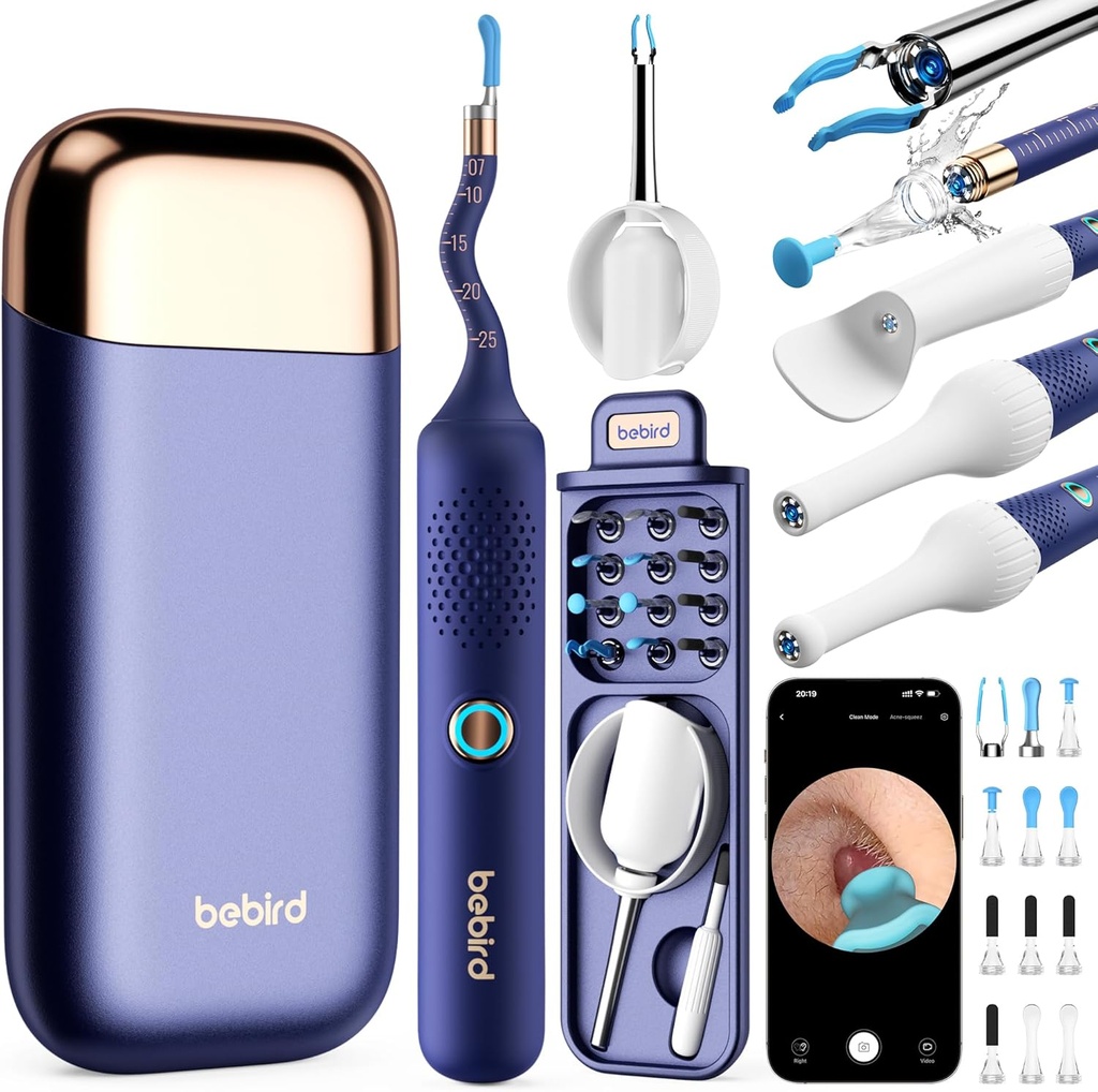 Kamera Removal Tersedia BeBIRD Fleksible Wax, FSA HSA Item Reality, Nirkabel Ear Smart Cleaning Kit dengan 13- Piece Tips, HD Camera Ear Otoscope dengan Tweezers, Earsight Plus B31R Earwax Cleaner