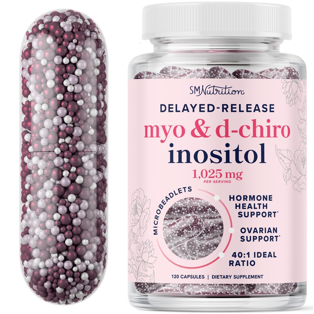 Myo- Inositol & D-Chiro Inositol untuk Keseimbangan Hormone untuk Perempuan 124; Microbeadlets untuk Regulate Siklus Menstrual & Dukung Kesehatan Ovarian 124; 40: 1 Rasio Myo & D Chiro 124; Nor-GMO 124; 120 Ct (2 Pasokan Bulan)