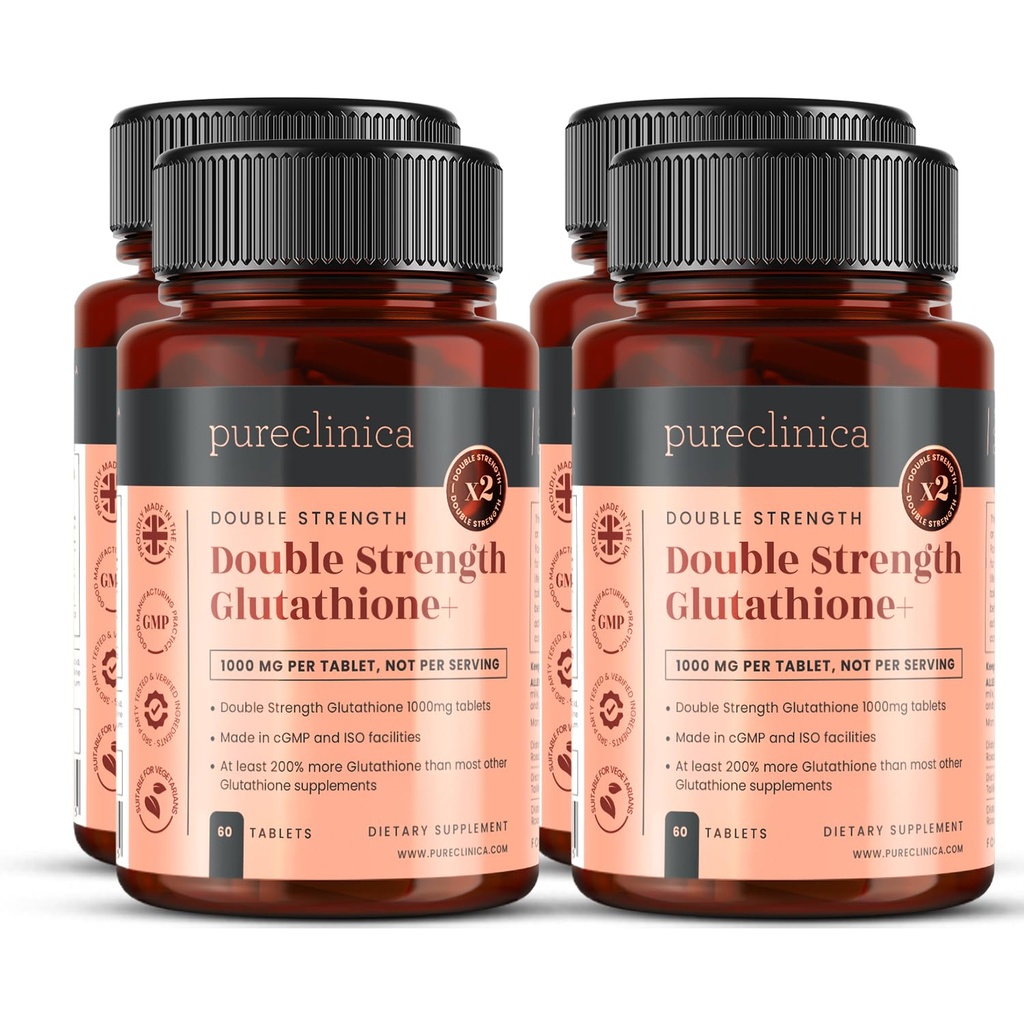 Glutathione 1000mg x 240 Tablet (4 Botol 60) - w / 500mg Glutathione, 300mg ALA, dan 200mg VIT C per tablet
