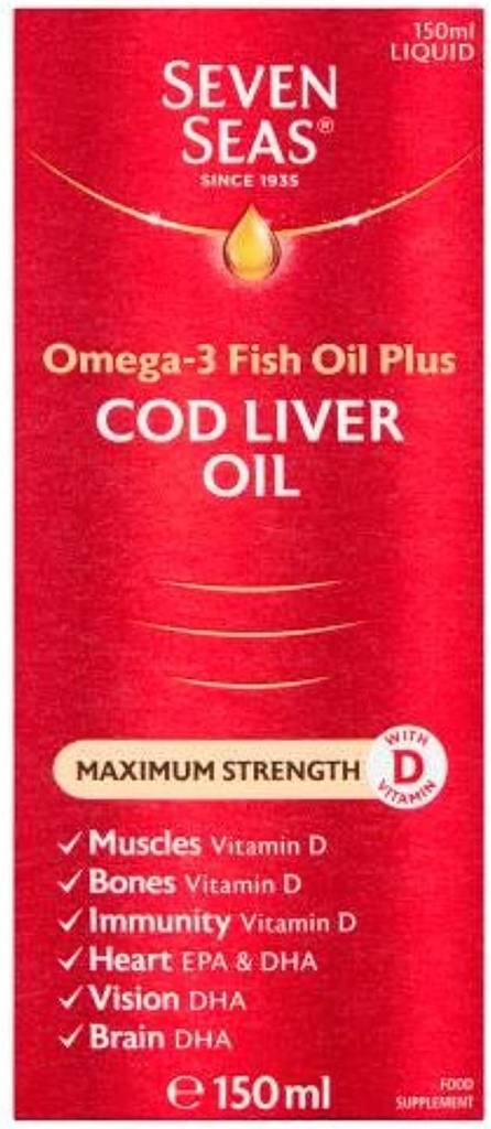 Tujuh Laut Murni Cod Liver Minyak Ekstra Tinggi Kekuatan 150ml