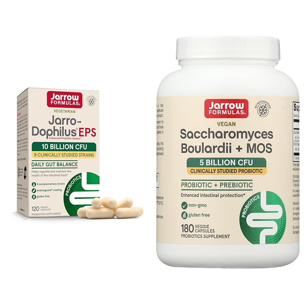 Jarrow Formula Jarro- Dophilus EPS Progities 10 Milyar CFU Saccharomyces Boulardii Progories + MOS 5 Milyar Probiotik CFU Yeast