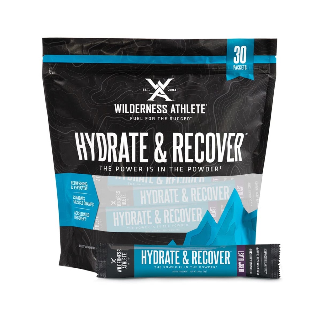 Willestrate Athlete - Hydrate & Recover 124; Liquid Hidration Packet Electrolite Drink - Reover Lebih cepat dengan Bcas - 30 Single Serving Hydrate Packet (Berry Blast), 0.49 Ounce (Kembungkus 30)