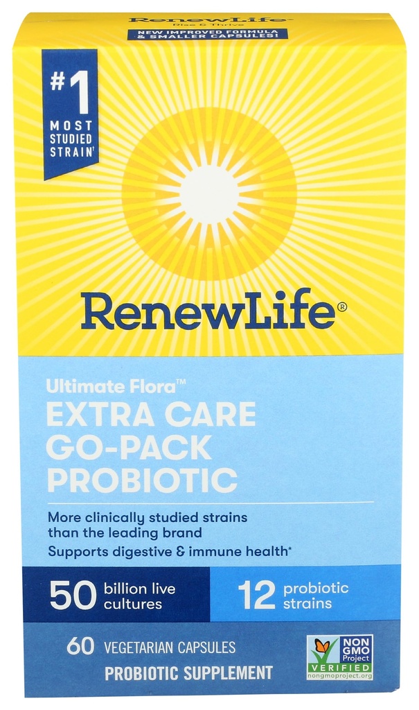 Renew Life Care Ultimate Flora Probiotic 50 Miliar Go Pack, 60 Ct