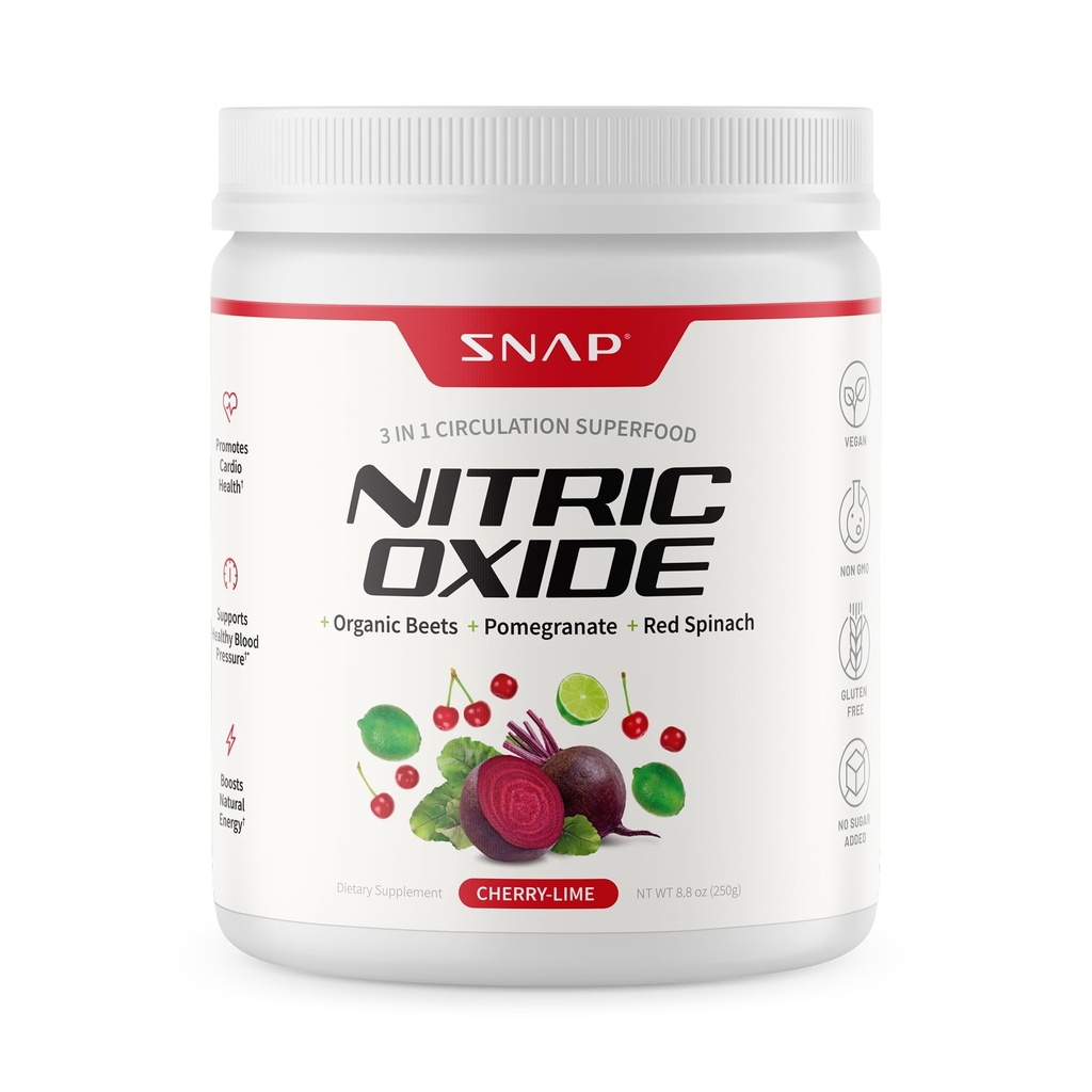 Suplemen Bat Organik Root Nitric Oxide Powder - Menyediakan Energi dan Sehat Circulation, 8.8 oz (30 Pelayan, Persediaan 1 Bulan), Cherry Lime
