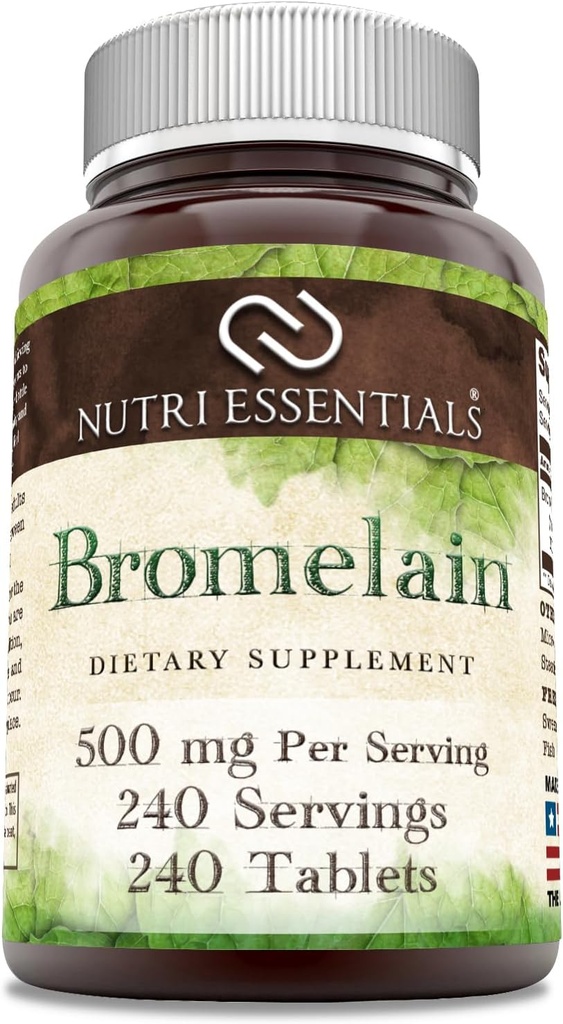 Bremelain 500 mg 240 Tablets Suppplement Hob124; Non- GMO 124; Gluten Free Alagh124; Made in USA
