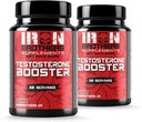 Suplemen Testosteron Booster untuk Men - Estrogen Blocker - Suplemen Energi Alam, Kekuatan & Stamina - Lean Muscle Growth - Memroses Fat Loss - Meningkatkan Performance Pria (2 Botol)