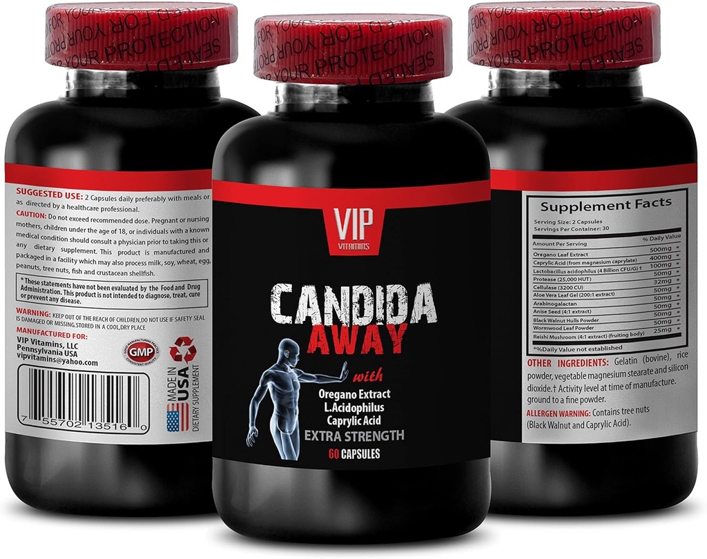 Imune System Booster - CANDIDA AID EXTRA STRENTH FORMULA - DIGESTIVE - canda pembersihan, dukungan pencalonan, pencalonan pertumbuhan, pencalonan, kompleks, pencalonan - 1 Botol 60 Capsules