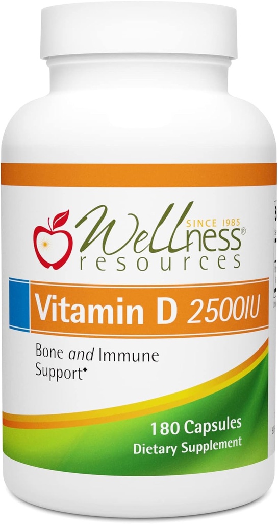 Sumber Daya Wellness Vitamin D - 2.500 IU Soy- Free Vitamin D3 (180 Veggie Capsules)